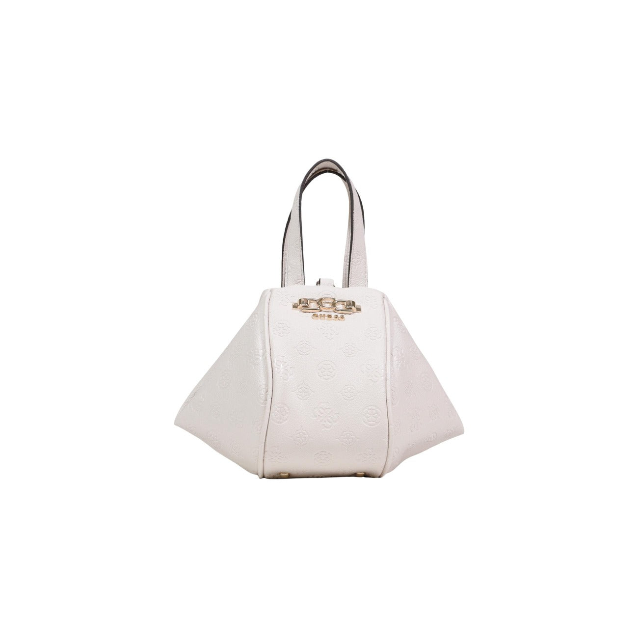 Guess ANISE TOP HANDLE POUCH - Borsa a mano bianca 20x17x11 cm vista frontale 
