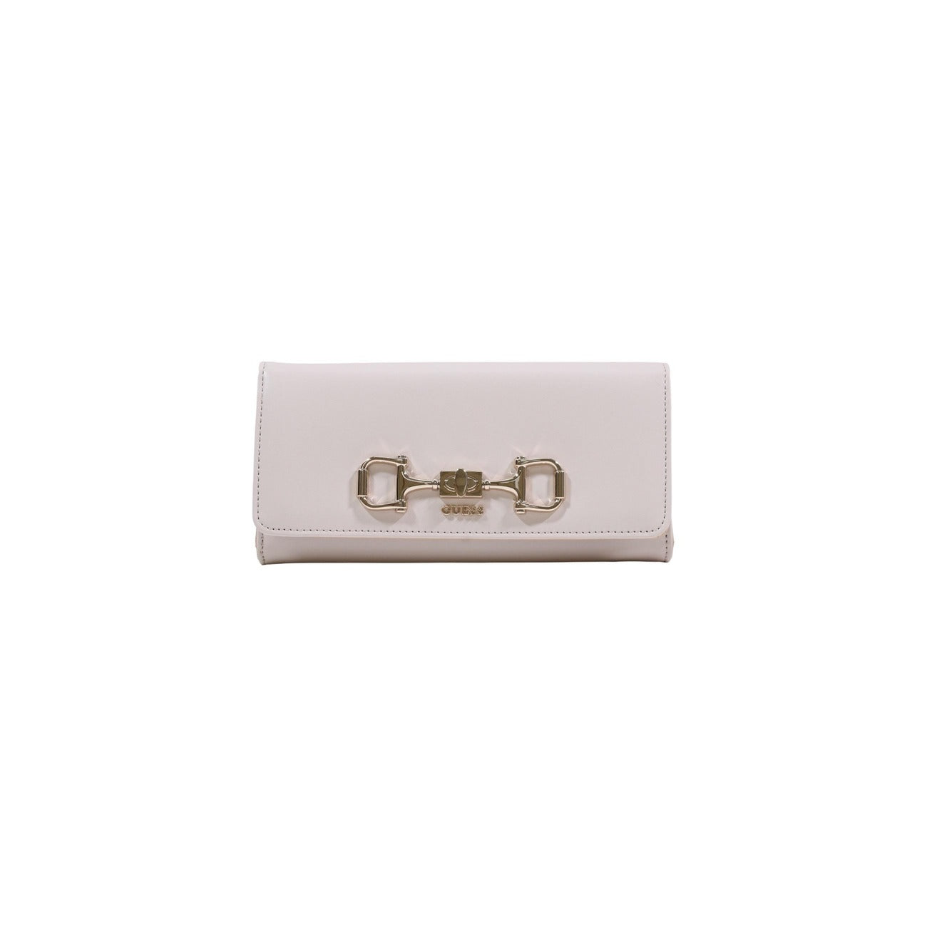 Guess Portafoglio rosa chiaro grande JANIE LOGO 20x10x4 cm Donna. In similpelle chiusura con zip e finiture dorate vista frontale 