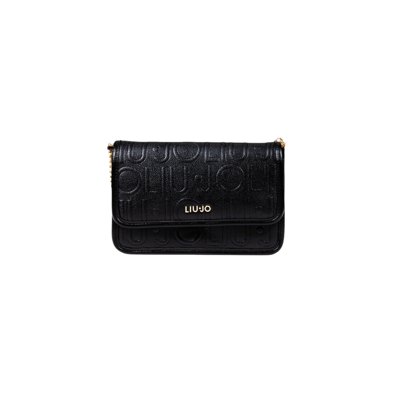 Liu Jo Borsa Donna Nera in Poliuretano 100% a Tracolla con Bottone a Gancio Tasche Interne 23x17x7 cm AF5158 E0538