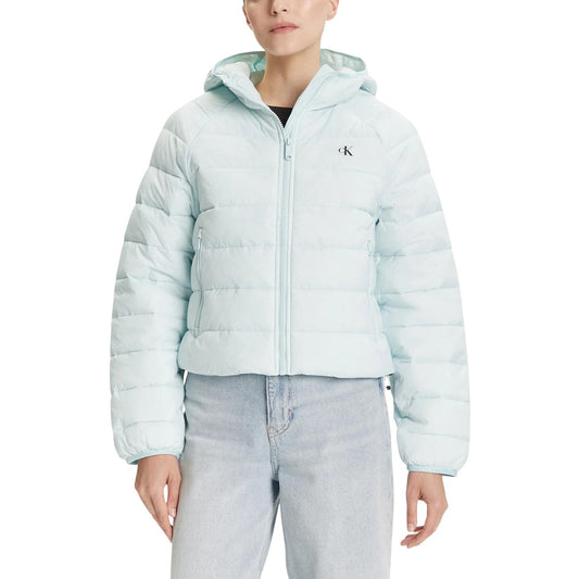Calvin Klein Jeans Giubbotto Donna Azzurro Cerniera Maniche Lunghe Scollo Alto Cappuccio Tasche Anteriori Poliammide 100% Autunno Inverno LV047C510G