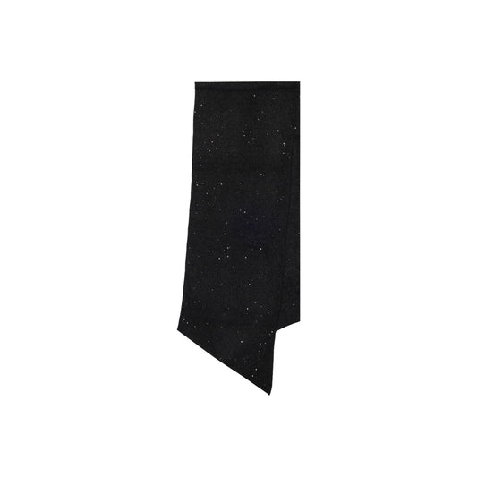 Only Sciarpa Donna Nera con Paillettes - Sciarpa Poliestere Acrilico Lana Nylon Elastan 204x35cm