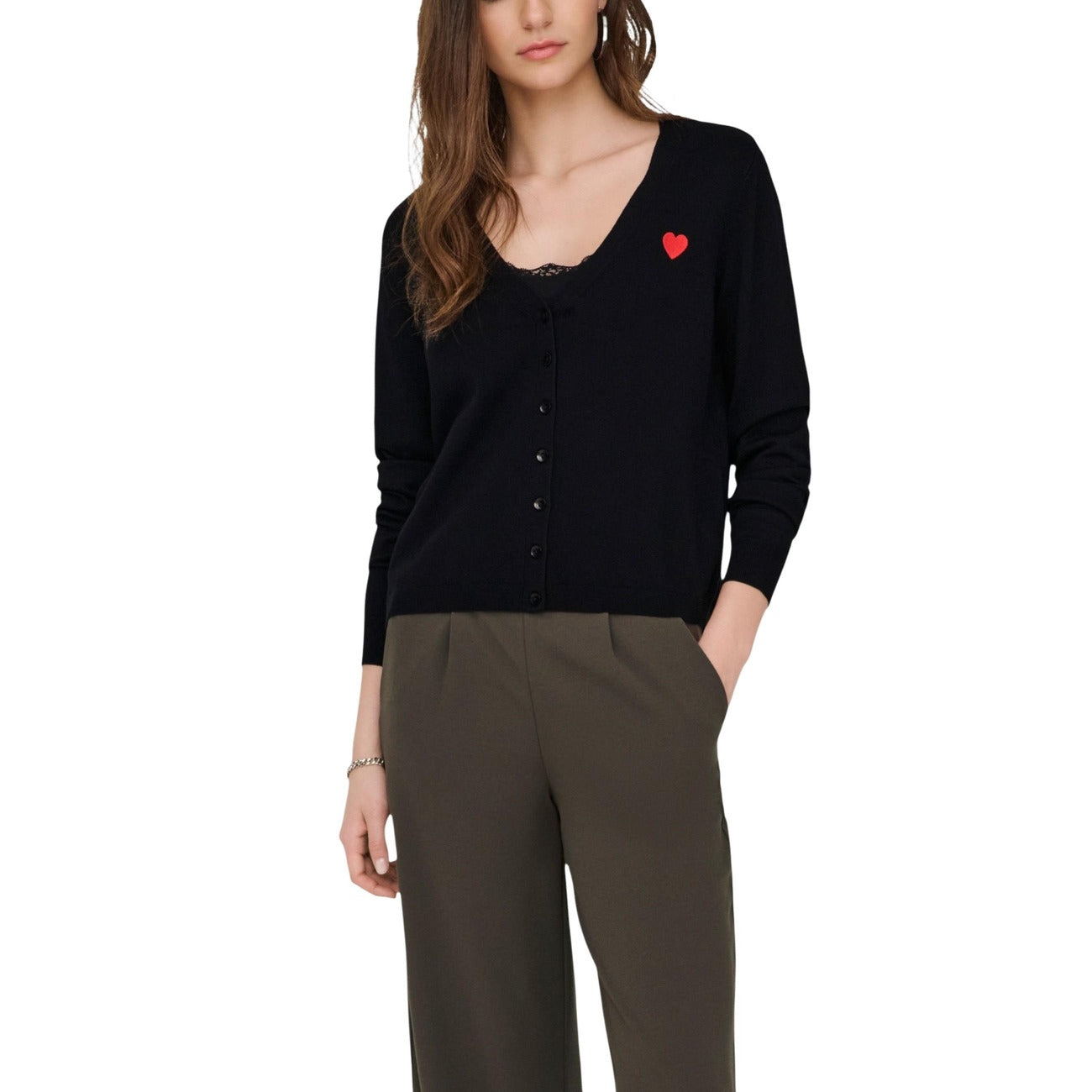 Jacqueline De Yong Cardigan KATE EMB Donna Maniche Lunghe 15363324