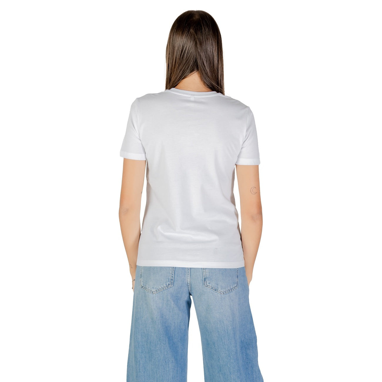 Only T-Shirt Donna Bianca Manica Corta Scollo Tondo 100% Cotone Primavera/Estate 15373449