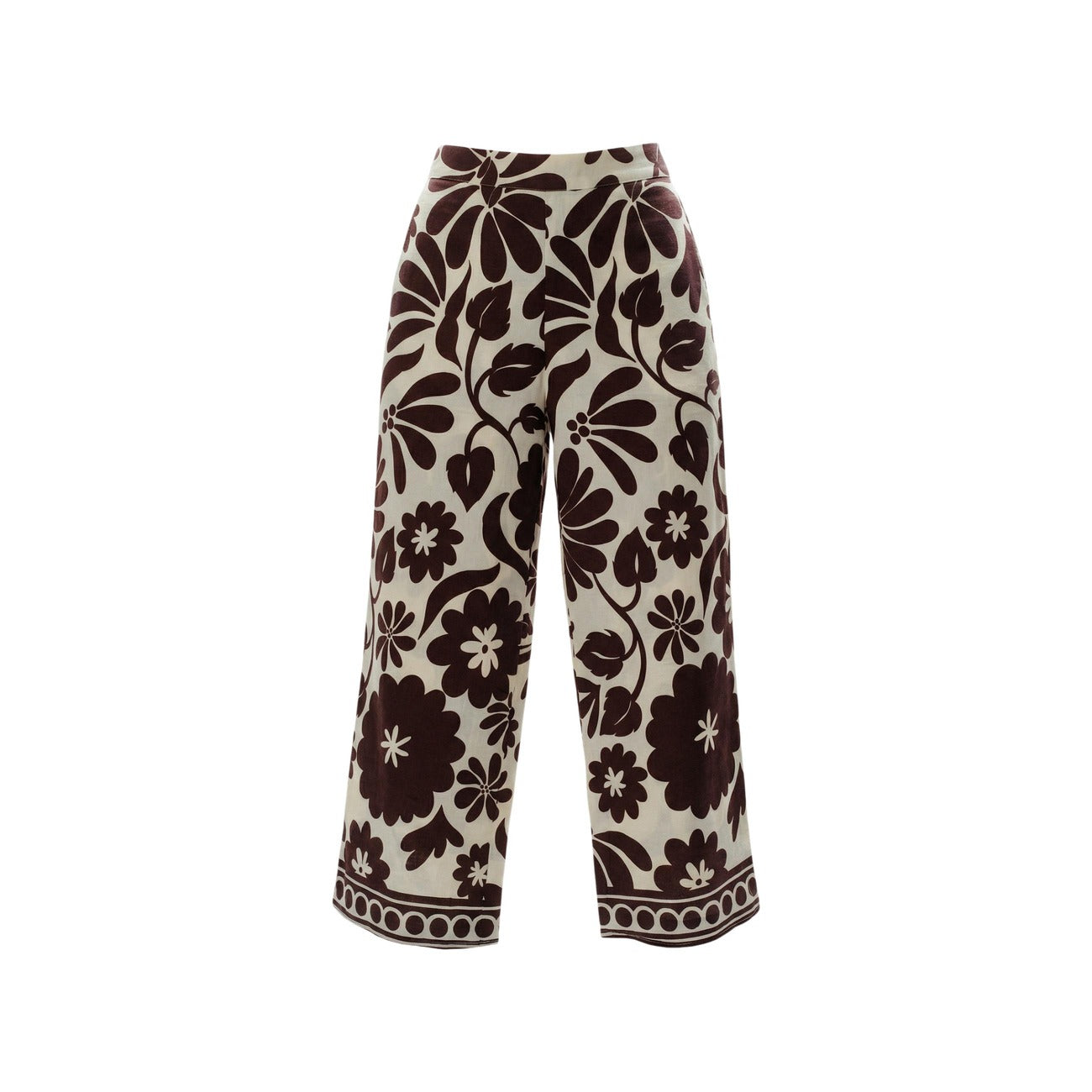 Pantaloni Culotte Floreali Only; Beige. Wide fit, vita alta elastica, tessuto in viscosa sostenibile. Leggeri, freschi e di tendenza. Lo stile floreale perfetto per la tua estate. Vista stesa 
