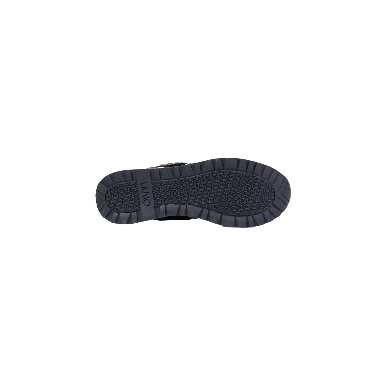 Sneakers Liu Jo Maxi Wonder 01; Nero con Paillettes. Pelle, suede e mesh tecnico. Suola platform 4,5 cm, logo LJ metallico, spoiler lucido. Stile glamour-sportivo Primavera/Estate. Vista suola 