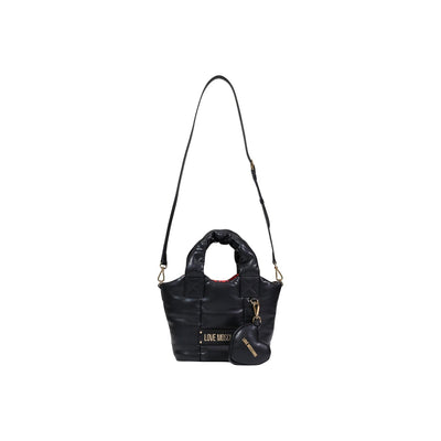 Love Moschino Borsa Donna Nera a Mano e Tracolla con Tasca Interna - Borsa Poliuretano