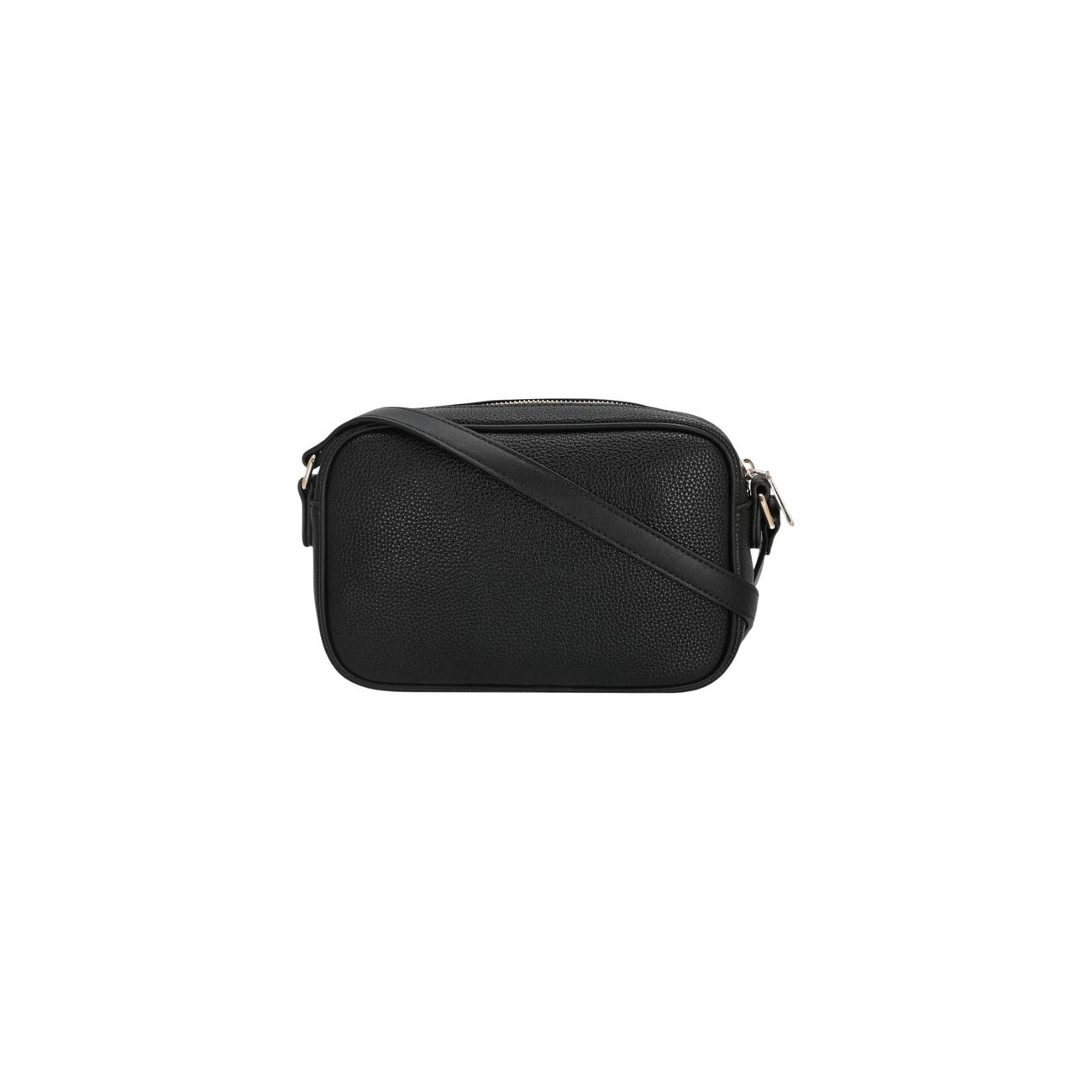 Borsa Nera Donna Valentino Bags Daphne; Misure 7x15x7 cm. Tessuto 100% poliuretano martellato con tracolla regolabile e chiusura superiore con zip. Organizzazione interna con tasche, stile casual ed elegante 4 stagioni. Vista posteriore 