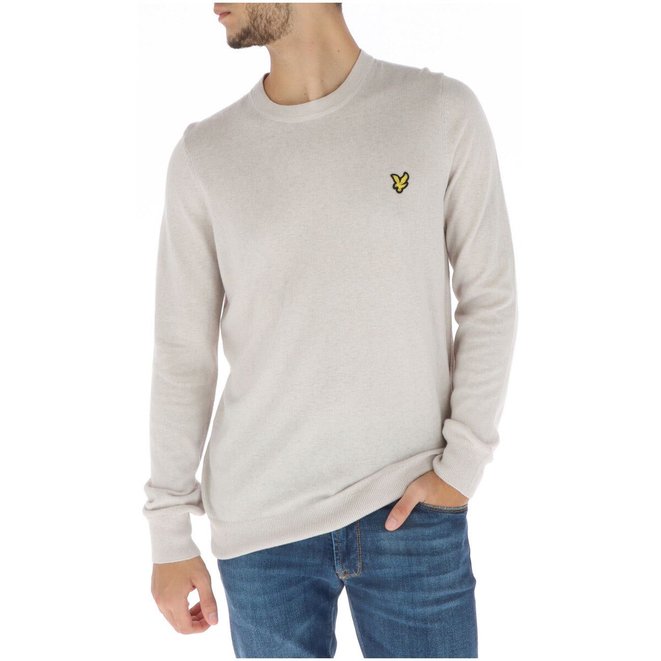 Lyle & Scott Maglia Uomo Blu Scollo Tondo Manica Lunga Cotone Lana Merino Autunno Inverno KN2110VC