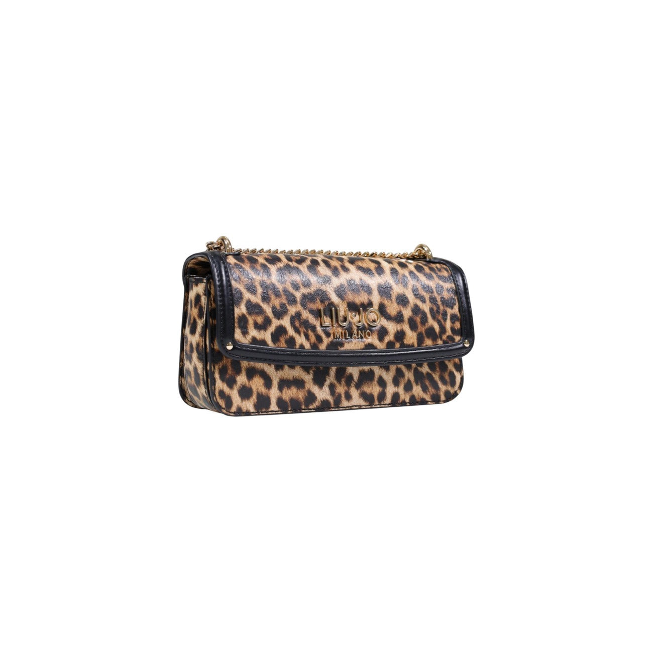 Borsa Liu Jo S Crossbody East/West; 100% Poliuretano Animalier. Tracolla a catena dorata, logo Milano in rilievo, chiusura a zip. Mini bag donna glamour e versatile.