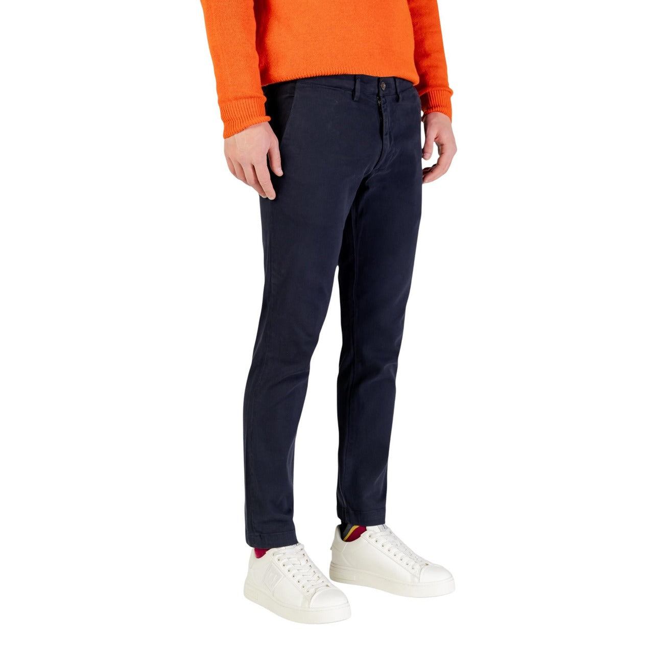 Borghese Pantaloni Uomo Blu in 97% Cotone 3% Elastan con Zip e Bottone Tasche Autunno/Inverno 5WPA01 11CO101