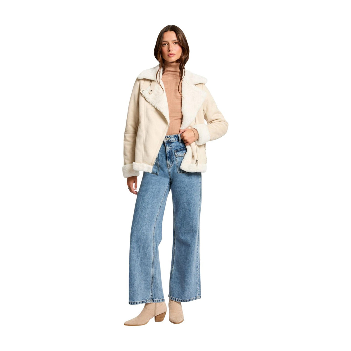 Morgan De Toi Giacca con zip effetto scamosciato Donna