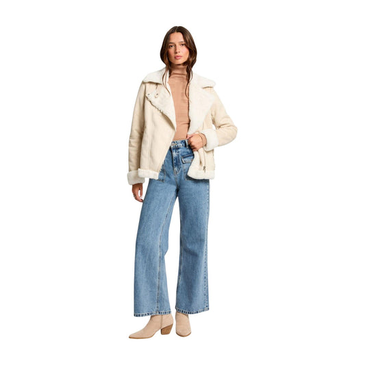 Morgan De Toi Giacca con zip effetto scamosciato Donna