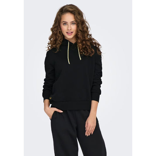 Felpa nera donna Only con cappuccio – Felpa sportiva regular fit Only 15312874