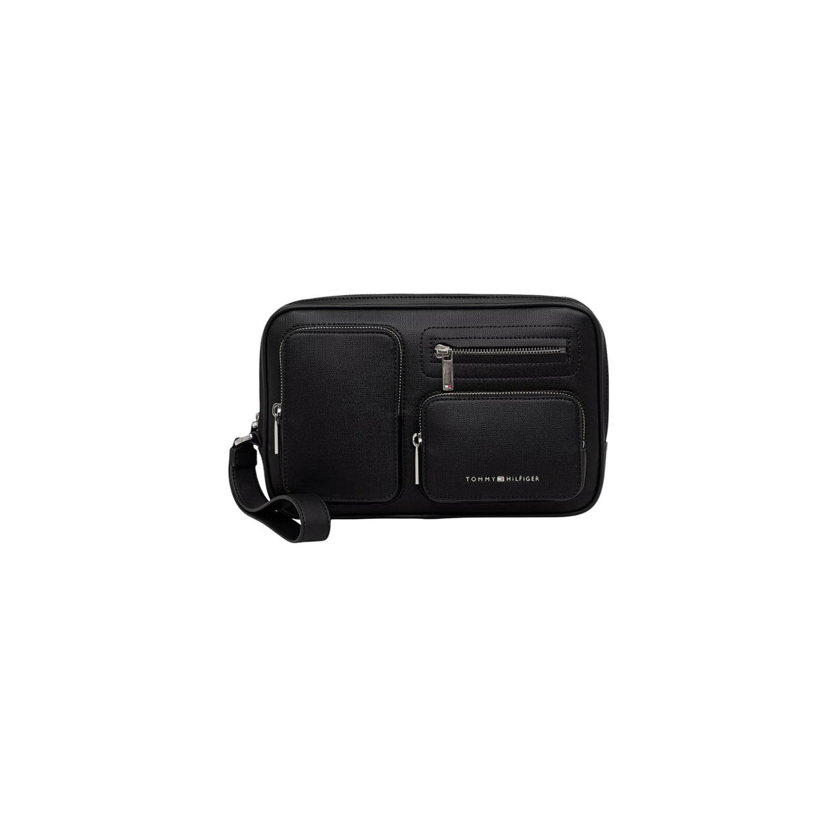 Pochette borsa a mano uomo Tommy Hilfiger nera – Borsa da polso ecopelle AM0AM14482BDS.