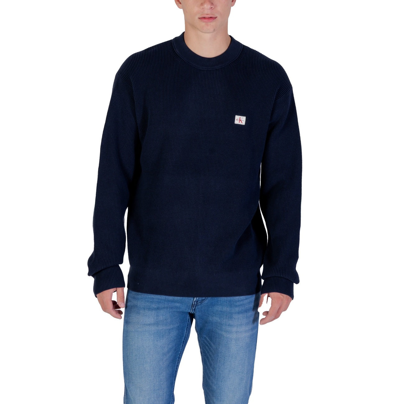 Calvin Klein Jeans Maglia Uomo Beige Scollo Tondo Manica Lunga Cotone 100% Autunno Inverno LV04RD313G