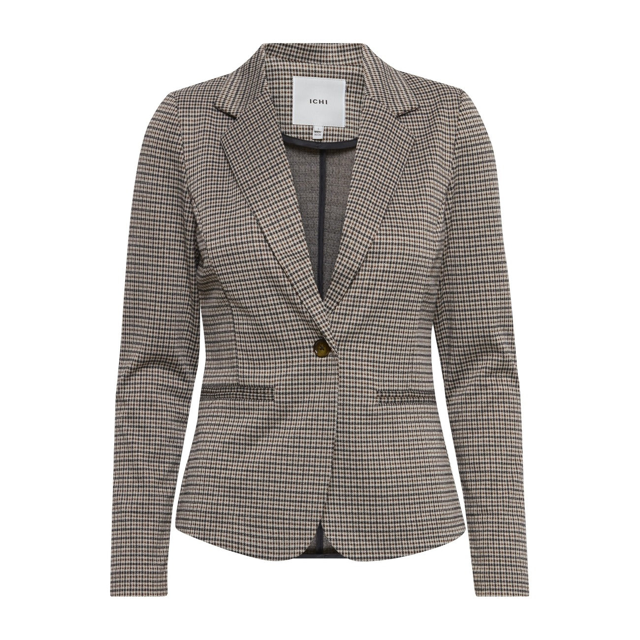 Ichi Giacca Donna Scacchi Bottoni Bavero Maniche Lunghe 70% Poliestere 28% Viscosa 2% Elastan Autunno/Inverno 20115716