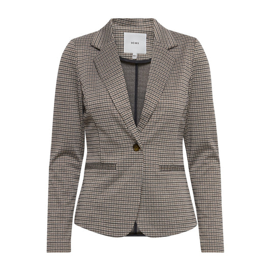 Ichi Giacca Donna Scacchi Bottoni Bavero Maniche Lunghe 70% Poliestere 28% Viscosa 2% Elastan Autunno/Inverno 20115716