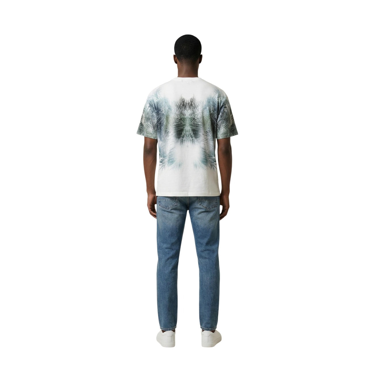 Antony Morato T-shirt bianca con Grafica stampa verde; scollo tondo, cotone naturale, fantasia colorata. Comfort e stile urban per il tempo libero.