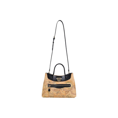 Alviero Martini Prima Classe Borsa Donna Beige Mano Tracolla Tasche Interne Esterne Pelle Cotone Autunno Inverno LM LE20 G620