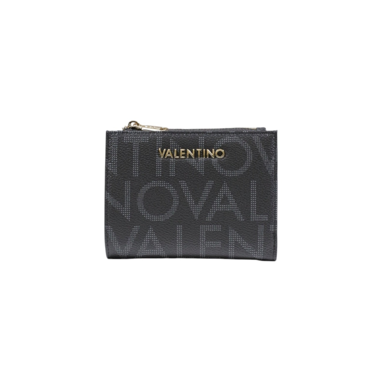 Valentino Bags Portafoglio Donna Marrone con Stampa Cerniera - Portafoglio Poliuretano Tasche 13x10x2cm