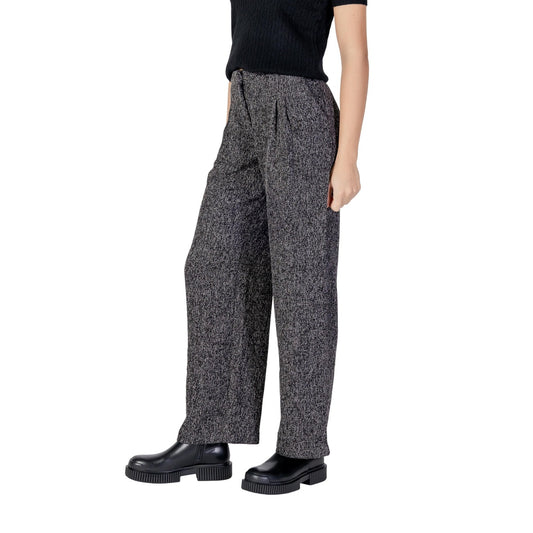 Jacqueline De Yong Pantaloni Donna Nero Zip Bottone Poliestere Viscosa Autunno Inverno 15359481
