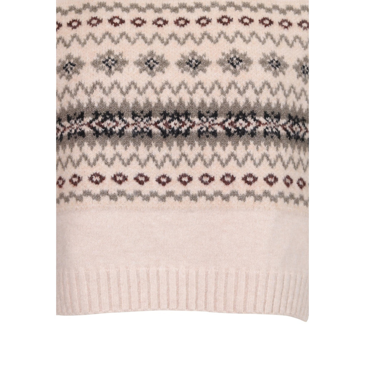 Gilet maglia donna Pieces – Maglione smanicato bianco collo alto jacquard 17166797.
