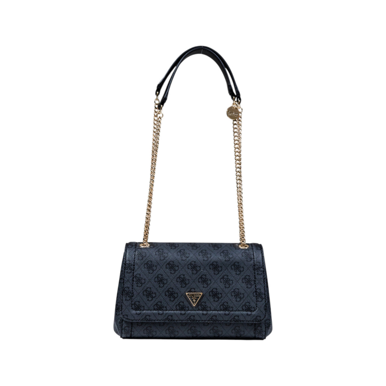 Guess Borsa Donna Marrone in Poliuretano 100% a Mano con Bottoni Automatici Stampa Tasche Interne ed Esterne 16x23x8 cm HWBG96 72210