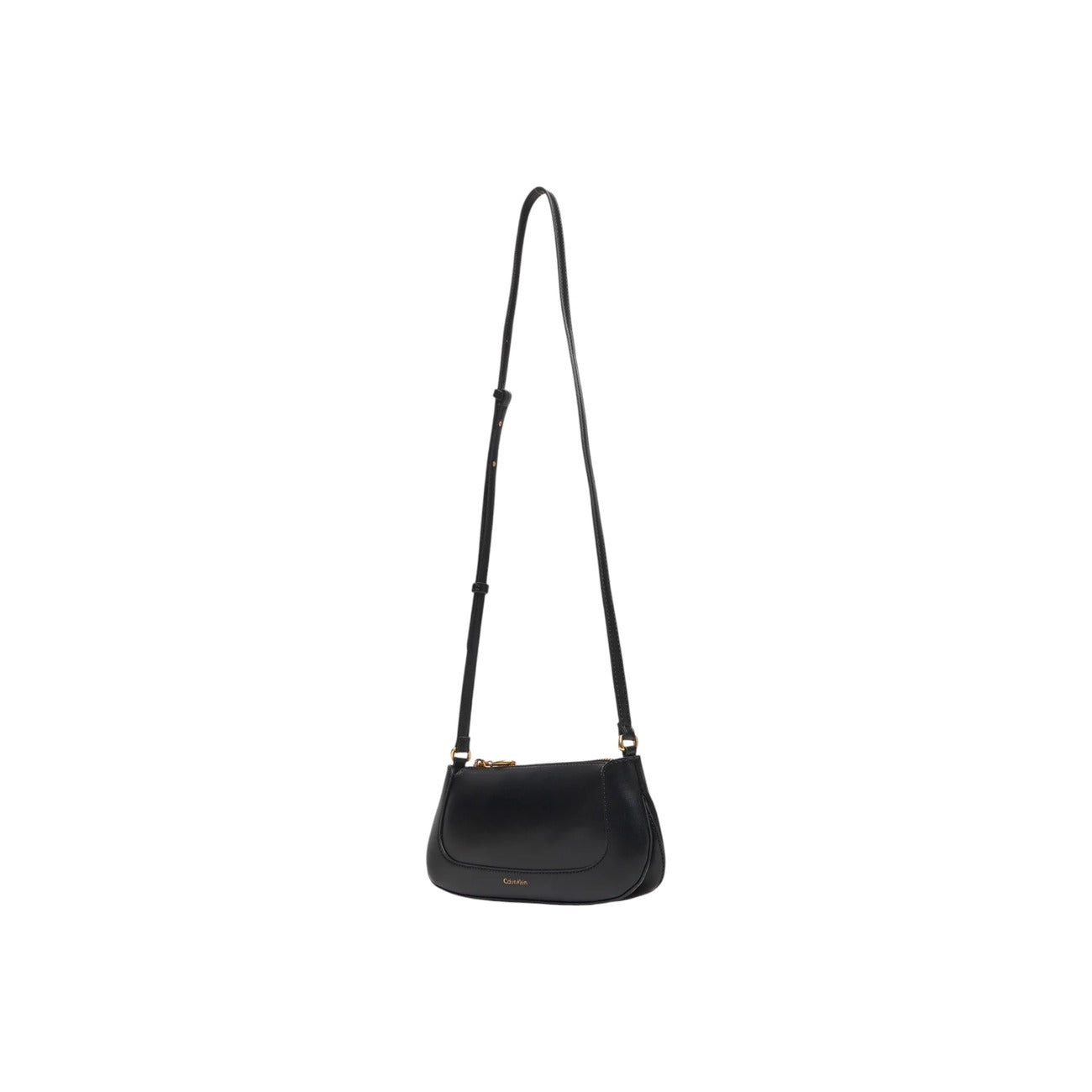 Calvin Klein Borsa Donna Nera a Tracolla con Cerniera - Borsa Poliuretano Tasca Interna 24x12x4cm