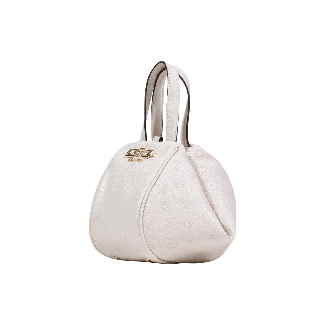 Guess ANISE TOP HANDLE POUCH - Borsa a mano bianca 20x17x11 cm vista frontale Laterale