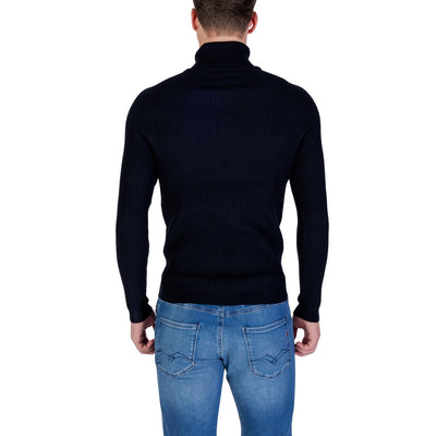 Antony Morato Maglia Uomo Blu Collo Alto Manica Lunga Viscosa Autunno Inverno MMSW01409-YA500002