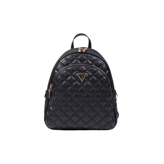 Zaino Guess donna nero con cerniera 100% poliuretano 25x28x12 cm - vista frontale
