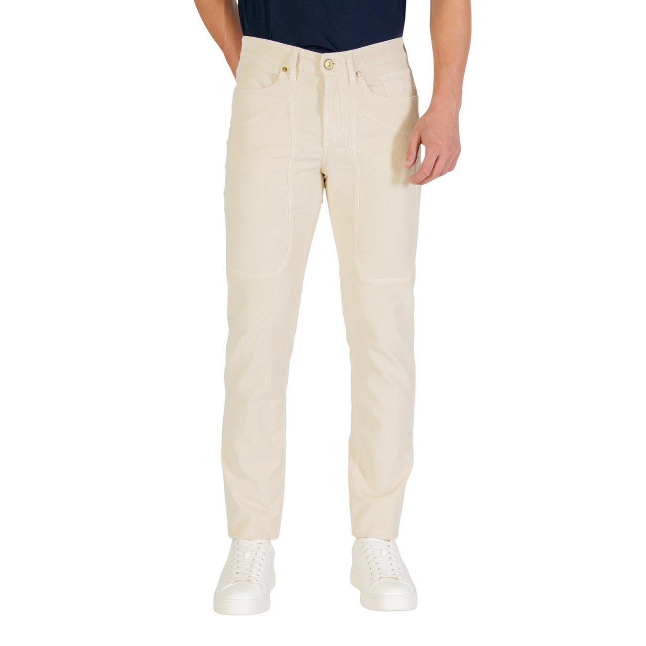 Jeckerson Jeans Uomo Bianchi con Zip e Bottone Tasche Anteriori e Posteriori - Jeans Cotone Elastan Lyocell