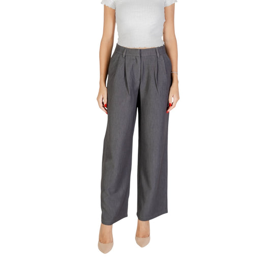 Only Pantaloni Donna Grigio Zip e Bottone Tasche Anteriori 80% Poliestere 15% Viscosa 5% Elastan Primavera/Estate 15304707