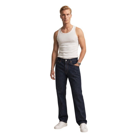 Jeans Loose Blu Uomo Levi's® 568; Tessuto rigido 5 tasche in 100% cotone di alta qualità. Modello comodo ad altezza vita regular con chiusura a zip, stile casual vintage 4 stagioni. Frontale intera