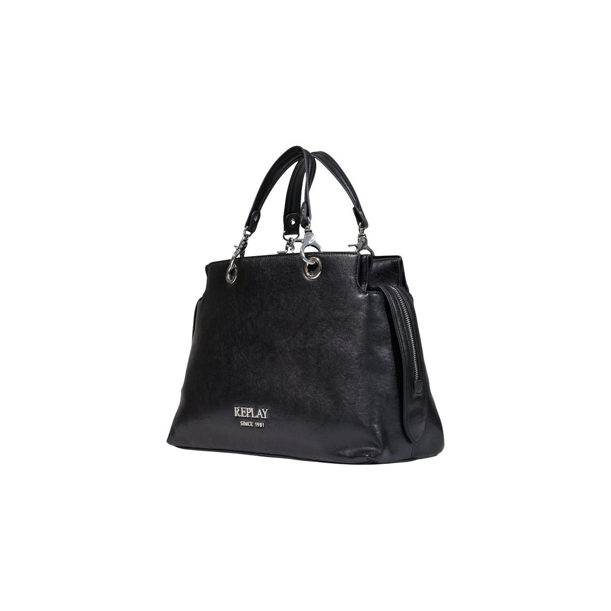 Borsa a mano donna Replay nera – Borsa bauletto media in ecopelle con tracolla FW019Y.000.A7243S