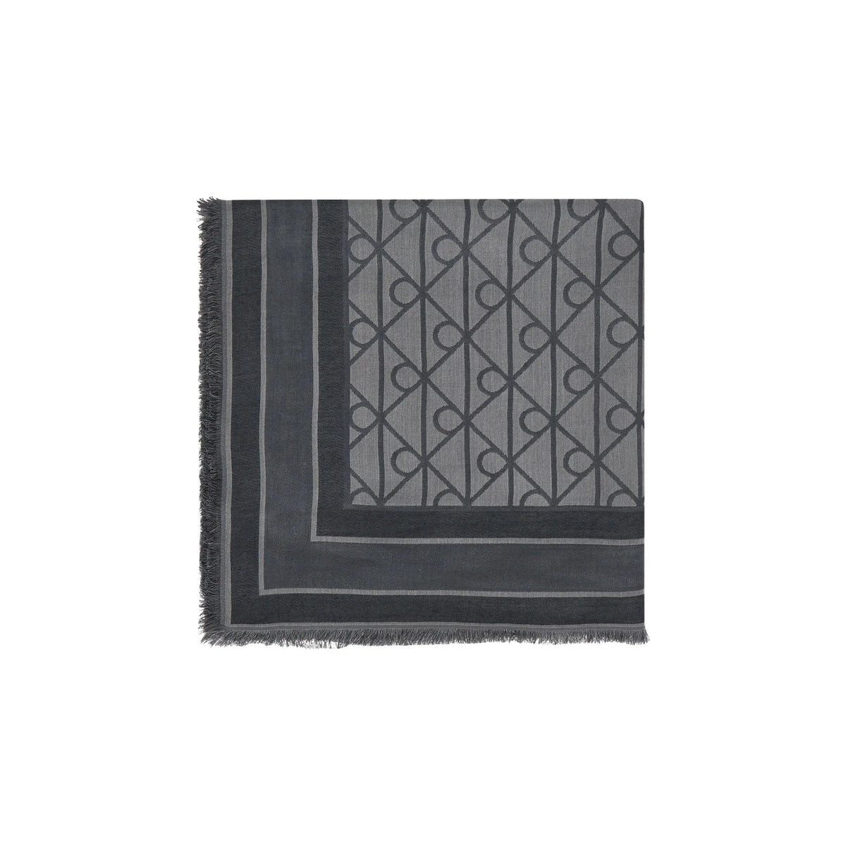 Sciarpa quadrata grigia donna Calvin Klein – Foulard modal jacquard con logo LV04F8080G.
