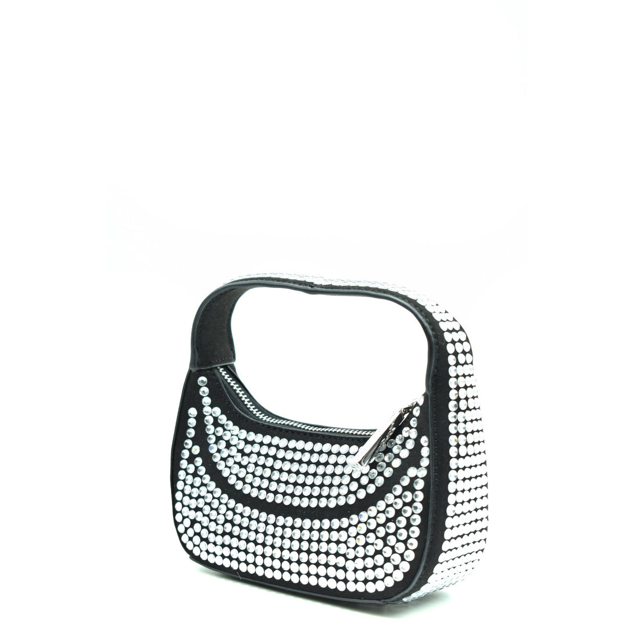 Chiara Ferragni Women's Black Bag with Rhinestones - Zippered Handbag