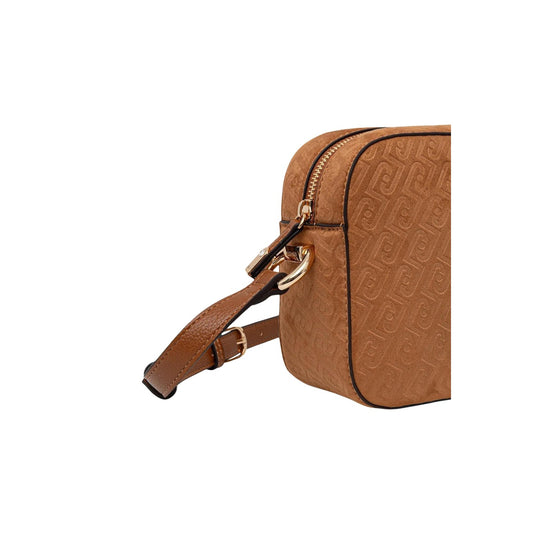 Borsa Liu Jo donna marrone 100% poliestere 24x15x7 cm - vista laterale dettaglio texture