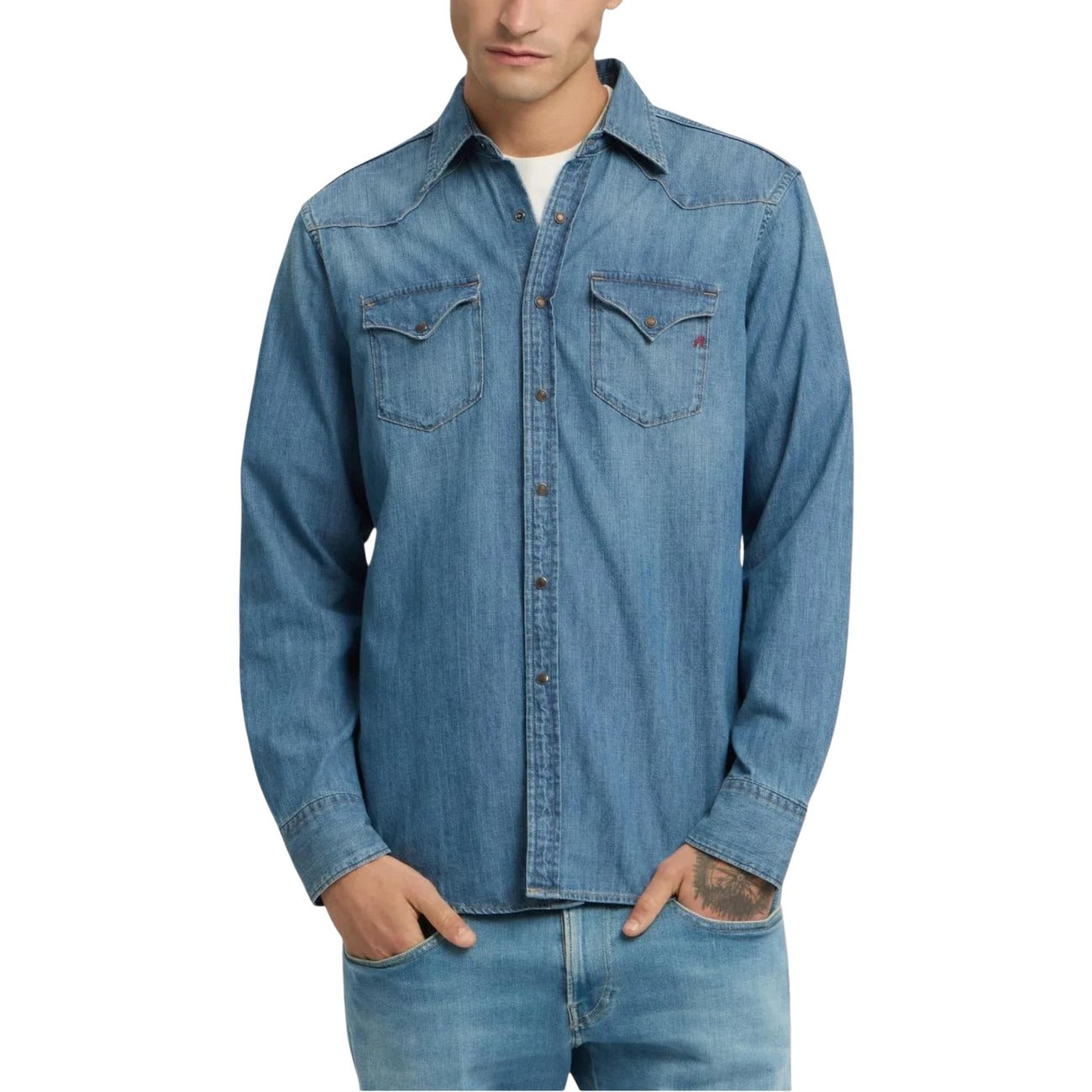 Replay Camicia di jeans manica lunga Uomo