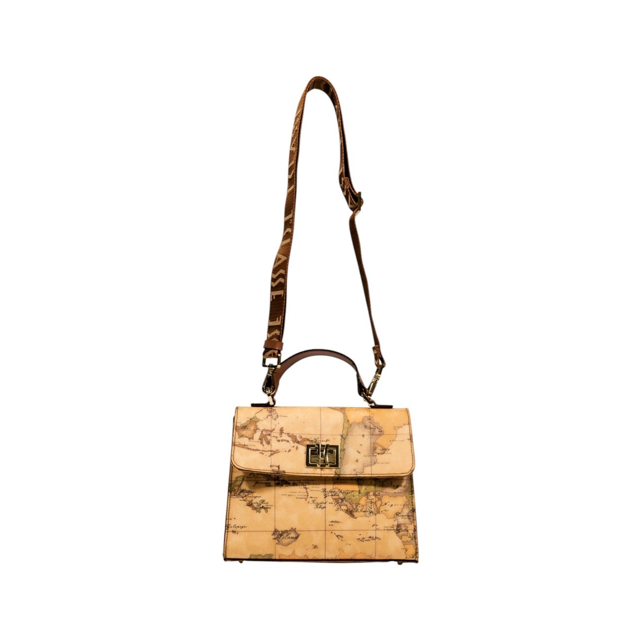 Alviero Martini Prima Classe Borsa Donna Beige Mano Tracolla Bottone Gancio Geometrica Pelle 100% 23x19x10 cm C E064 6000