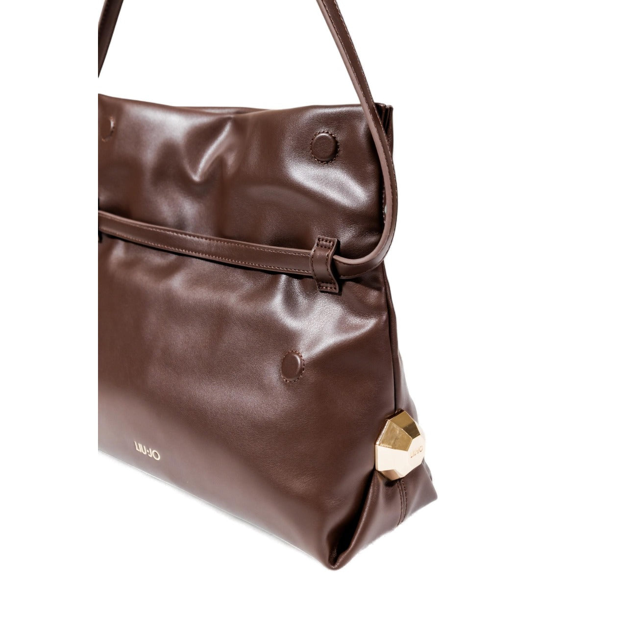 Liu Jo Borsa Donna Marrone Mano Bottoni Automatici Tasche Interne Poliuretano 100% 30x18x11 cm AF5097 E0077