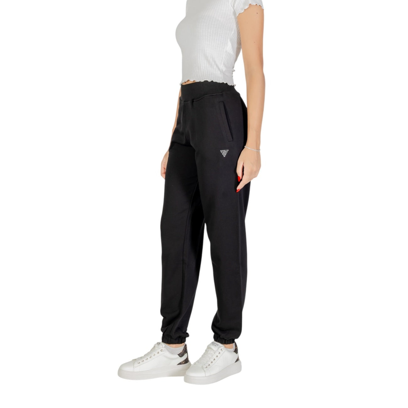 Pantaloni sportivi Donna Guess Neri 100% Cotone - Stile Casual