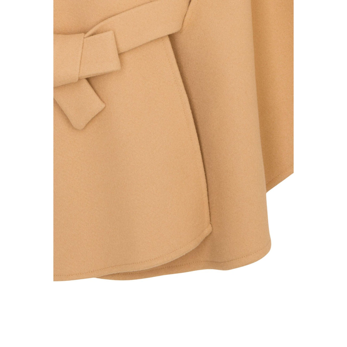 Mantella beige donna Morgan De Toi 242-5BELT. Capospalla chic in misto viscosa con scollo incrociato, taglio di lunghezza media, passanti e cintura abbinata da annodare.