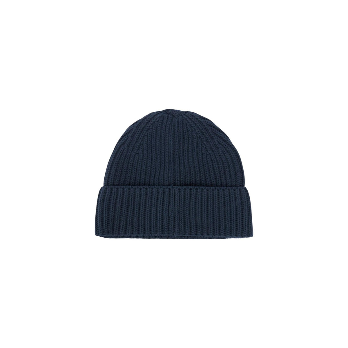Berretto cotone uomo Tommy Jeans AM0AM14865C1G. Cappello da cuffia a coste in puro cotone blu e nero con risvolto e scritta logo Tommy Jeans.