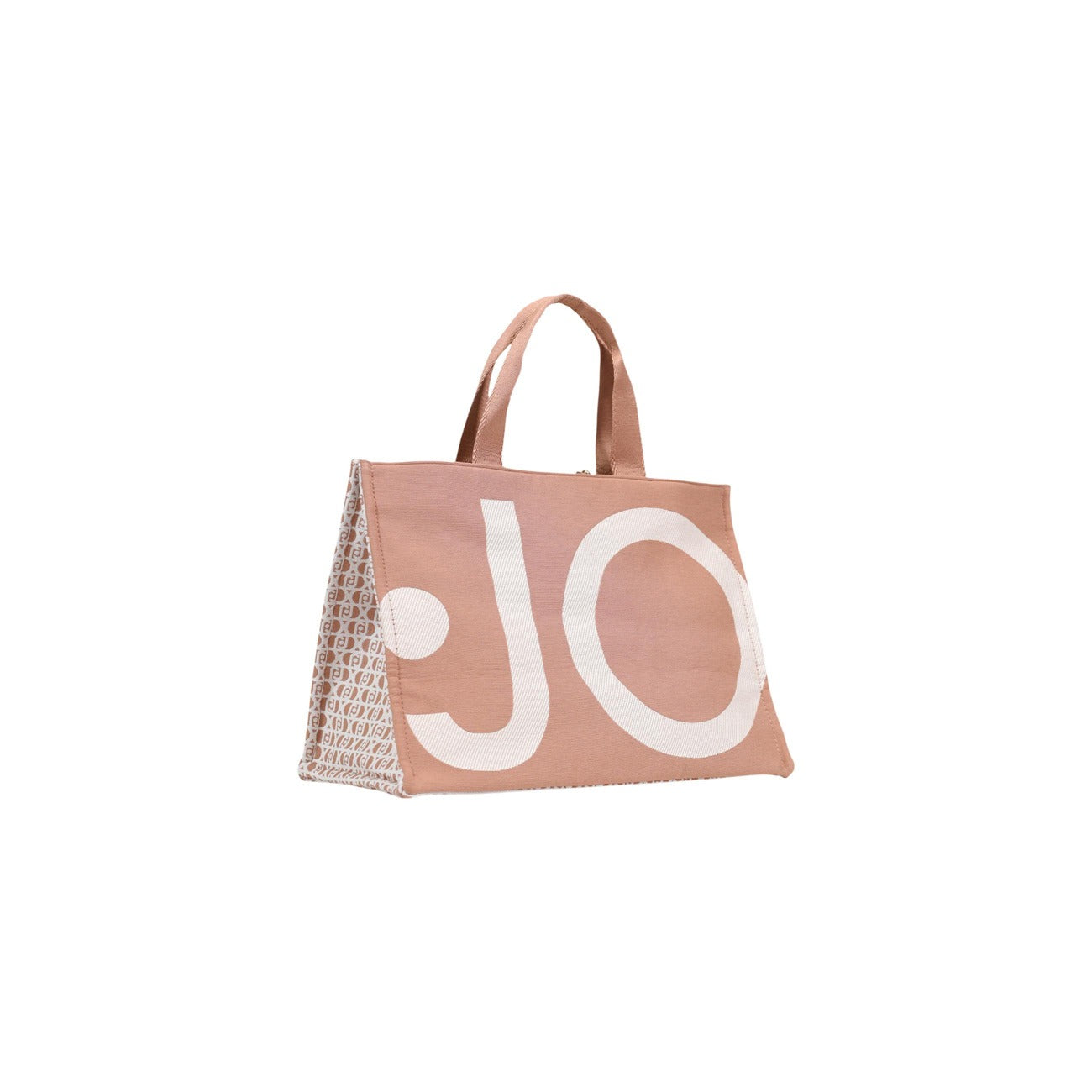 Borsa Shopper Liu Jo 2 L Tote; 100% Poliestere. Maxi logo frontale, design squadrato, doppi manici robusti. Borsa donna grande, leggera e ultra-capiente. Vista frontale laterale 