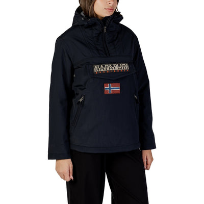 Napapijri Giacca Anorak Rainforest Donna Nera con Cerniera Cappuccio Maniche Lunghe Tasche Anteriori - Giacca Poliestere