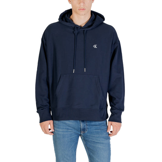 Calvin Klein Jeans Felpa Uomo Blu con Cappuccio Maniche Lunghe Tasche Anteriori in Cotone 86% Poliestere 14% Autunno/Inverno LV04RC278G