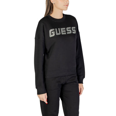 Guess Felpa Donna Nera V5YQ12 KCRP0 - Cotone 100% Strass