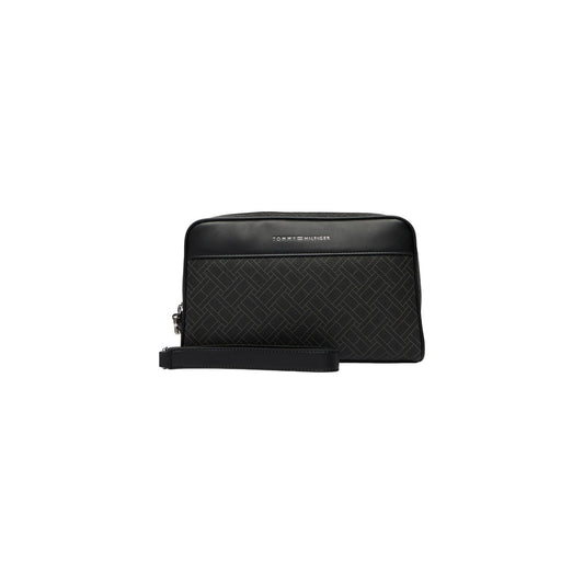 Pochette Tommy Hilfiger; motivo bandierine all-over, manico rimovibile, slot per carte di credito, 1.5l. L'accessorio indispensabile per il viaggio. Vista frontale 