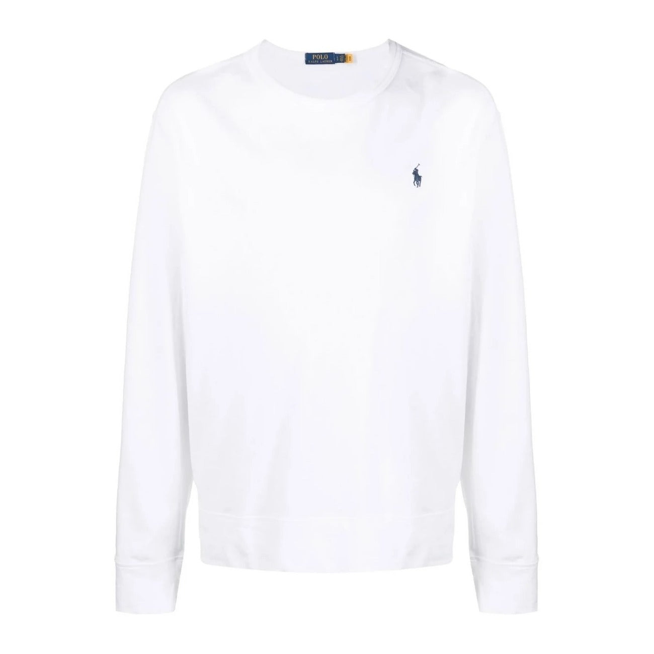 Polo Ralph Lauren Maglia Uomo Bianco Scollo Tondo Manica Lunga Cotone 100% Primavera Estate V_31267